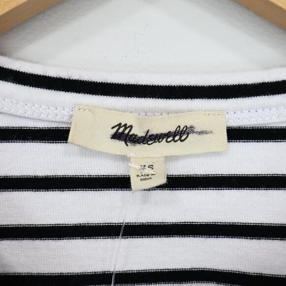 Madewell Cotton Perfect Crewneck Tee Jet Black Stripe Size XS NWT - Picture 3 of 6